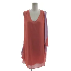 ドレスレイブ DRESSLAVE ワンピース Uネック ノースリーブ フリル ひざ丈 ペチコート付き 日本製 ピンク系 パープル 紫 38のサムネイル