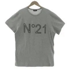 ヌメロヴェントゥーノ N°21 Ｔシャツ 16SU-F021 丸首 立体ロゴ 半袖 イタリア製 コットン グレー ブラック 黒 Sのサムネイル