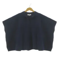 ハリス HARRISS スキッパーカラー コットンニットポロ FN231-13450 五分袖 ワイドボックスシルエット ネイビー 紺 36のサムネイル