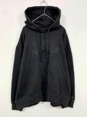 adidas × marimekko アディダス マリメッコ ユニセックス オーバーサイズ フーディ プルオーバー パーカー sizeM/黒 ■◇ レディース