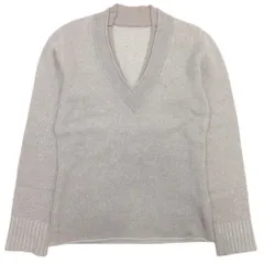 良品 FABIANA FILIPPI ファビアナ フィリッピ Vネック カシミヤニット シルクジョーゼットトリム セーター M グレージュ レディース 古着 中古 USEDのサムネイル