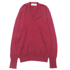 美品 Burberrys バーバリーズ ヴィンテージ ニット セーター Vネック カシミヤ100% リブ袖 長袖 プルオーバー レッド レディース 古着 中古 USED