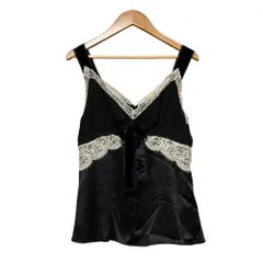 美品 D&G ディー＆ジー ドルチェ＆ガッバーナ シルク レースコンビキャミソール ビスチェ サイズ38 ブラック レディース 古着 中古 USEDのサムネイル