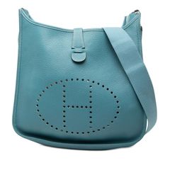 HERMES 青 レザー ショルダーバッグ 保存袋付き - メルカリ