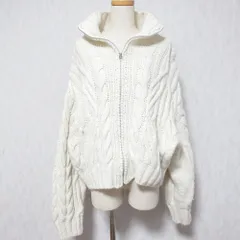 美品 24AW TODAYFUL トゥデイフル ボリュームハンドニットカーディガン 12420516 サイズF ホワイト レディース 古着 中古 USED