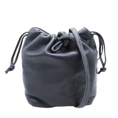 美品】ロエベ チェーンショルダーバッグ ナッパレザー シルバー