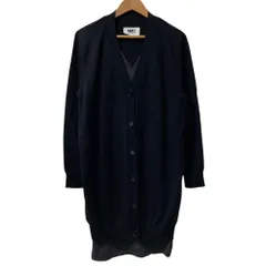 美品 MM6 Maison Margiela エムエムシックス メゾンマルジェラ レイヤード ニット カーディガン S32CU0083 サイズS ブラック レディース 古着 中古 USEDのサムネイル