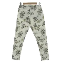 スピック&スパン Spick&Span パンツ スキニー ウエストゴム ストレッチ 日本製 コットン混 花柄 オフ白 マルチカラー 36