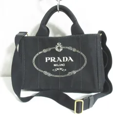 良品 PRADA プラダ カナパ キャンバス 2way トートバッグ ショルダーバッグ B2439G ブラック レディース 古着 中古 USED