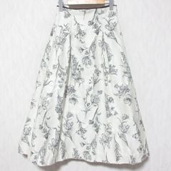 allureville スケッチフラワープリントタックスカート 2 アイボリー