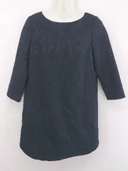 ◇ Zelal ゼラール 刺繍 八分袖 ミニ チュニック ワンピース サイズ9AR ネイビー レディース P  【中古】 【1208260003109】