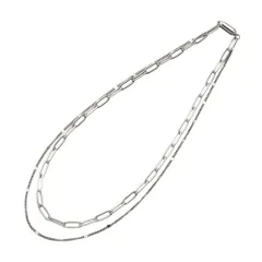 【A：シルバー×ワンサイズ】[Cream dot. クリームドット公式] ネックレス レディース ステンレス製 金属アレルギー対応 マグネットクラスプ 1秒着脱 ワンタッチ 簡単装着 つけっぱなし ショート チェーン 2連 レイヤード風 2タイプ のサムネイル