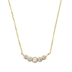 【ゴールド×ワンサイズ】[Cream dot. クリームドット公式] ネックレス レディース ニッケルフリー ショート チェーン ビジュー ライン ミル打ち 5連 のサムネイル