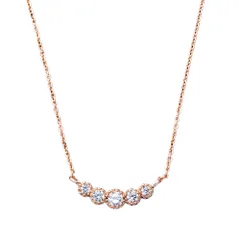 【ピンクゴールド×ワンサイズ】[Cream dot. クリームドット公式] ネックレス レディース ニッケルフリー ショート チェーン ビジュー ライン ミル打ち 5連 のサムネイル