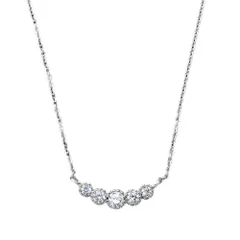 【シルバー×ワンサイズ】[Cream dot. クリームドット公式] ネックレス レディース ニッケルフリー ショート チェーン ビジュー ライン ミル打ち 5連 のサムネイル