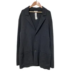 美品 GIANNI VERSACE ジャンニヴェルサーチ ヴィンテージ ウール ニットジャケット カーディガン サイズ46 グレー メンズ 古着 中古 USEDのサムネイル
