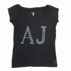 ARMANI JEANS アルマーニジーンズ スパンコール ロゴ Tシャツ 半袖 ストレッチ クルーネック 38/S ブラック レディース 【中古】のサムネイル