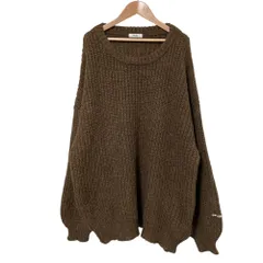 美品 perushu ペルーシュ ウールブレンド リブニット セーター サイズL ブラウン メンズ 古着 中古 USEDのサムネイル