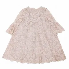 ジルスチュアート JILL STUART ホワイト WHITE  総レース 7分袖 ドレス ワンピース Aライン 薄ピンク サイズM レディース 【中古】