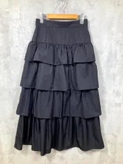 Ray BEAMS レイビームス モード系 ボリューム ロング ギャザーティアード スカート size1/黒 ■■ レディース