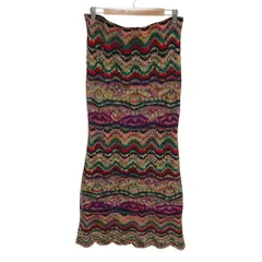美品 MISSONI ミッソーニ ニットフレアスカート 44 マルチカラー レディース 古着 中古 USEDのサムネイル