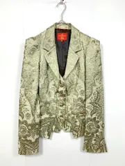 Vivienne Westwood RED LABEL ヴィヴィアンウエストウッドレッドレーベル レイヤード ジャガード ジャケット size40/ゴールド  ■■◎レディースのサムネイル
