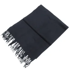 美品 Joshua Ellis ジョシュアエリス カシミヤ100％ フリンジ マフラー ネイビー メンズ レディース 古着 中古 USEDのサムネイル