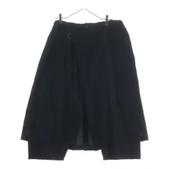 Yohji Yamamoto POUR HOMME (ヨウジヤマモト プールオム) 19AW WRAP PANTS エンブロイダリーデザイン ラップ クロップドパンツ ブラック HC-P06-003のサムネイル