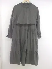 ◇ w closet ダブルクローゼット ティアード シャーリング 長袖 膝下丈 ワンピース サイズM グレー系 レディース P  【中古】 【1208290001083】のサムネイル
