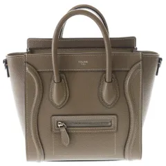 CELINE (セリーヌ) ラゲージ ナノ ショッパー 2WAYバッグ ハンドバッグ ショルダーバッグ ブラウン レザー シルバー金具