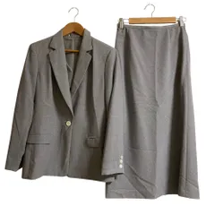良品 BURBERRY LONDON バーバリーロンドン シングルジャケット スカートスーツ サイズ40・36 グレー レディース 古着 中古 USED
