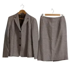 美品 BURBERRY LONDON バーバリーロンドン シングル スカートスーツ サイズ40 ブラウン レディース 古着 中古 USEDのサムネイル