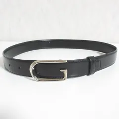良品 GUCCI グッチ Gロゴバックル レザーベルト 036 01 14 1536 75/30 ブラック メンズ レディース 古着 中古 USED