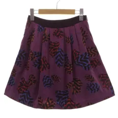 マークバイマークジェイコブス MARC by MARC JACOBS スカート フレア タック ひざ丈 半光沢 総柄 パープル 紫 マルチカラー 2のサムネイル