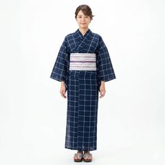 jouetie 浴衣・帯セット 青チェック柄 個性派 - メルカリ