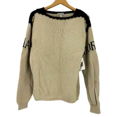 アルマーニコレツィオーニ ARMANI COLLEZIONI 80s~90s 白タグ イタリア製 袖ロゴプリント バイカラー ウールニット メンズ EUR：48 のサムネイル