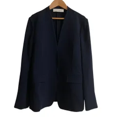 美品 CYCLAS シクラス ノーカラージャケット R04-41005 サイズ38 ダークネイビー レディース 古着 中古 USEDのサムネイル