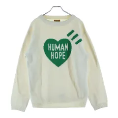 HUMAN MADE (ヒューマンメイド) HOPE HEART KNIT SWEATER ホープ ハート ニット セーター ホワイト/グリーン XX30CS005のサムネイル
