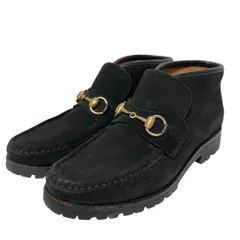 美品 GUCCI グッチ スエードレザー ホースビット ショートブーツ 38.5 25.5cm相当 ブラック レディース 古着 中古 USEDのサムネイル