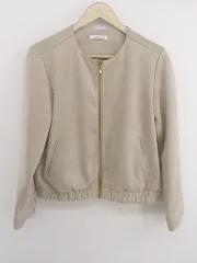 ◇ THE SHOP TK ザ ショップ ティーケー 長袖 ノーカラー ジャケット サイズM ライトブラウン レディース P  【中古】 【1208310002816】