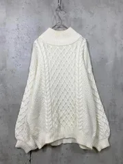 simplicite シンプリシテェ ケーブル編み ハイネック ニット セーター 白 ◇■ レディース
