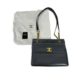 CHANEL シャネル ターンロックチェーントートバッグ ブラック CCロゴ 