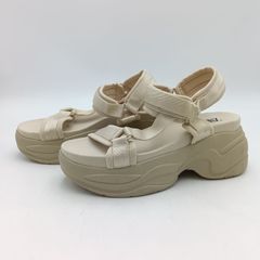 極美品 YELLO 24.5cm スニーカーサンダル 厚底 ベージュ Lサイズ