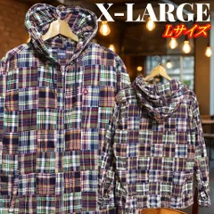 X-LARGE エクストララージ マルチカラー パッチワーク ジップアップパーカー Lサイズ