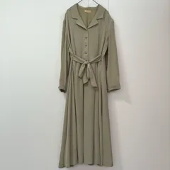 【訳あり】【ヴィンテージ】PEYTON PLACE ペイトンプレイス 長袖 ワンピース サイズF 古着 ベージュ　　　　T-360のサムネイル