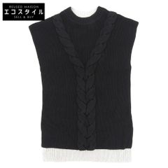 ADORE (Adore) Excellent Condition Linen Cable Knit Top, Women's, Beige x Black, Size 38, 531-2170424 38