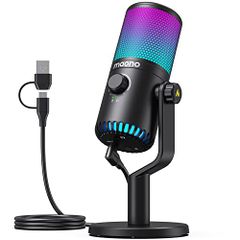 MAONO USB コンデンサーマイク ゲーミングマイク PC マイク 専用ソフトウェア RGBライティング ミュートボタン ヘッドホン出力端子あり 単一指向性 プラグ＆プレイ YouTube Skype ゲーム実況 ライブ配信 在宅勤務 W 24e17e94