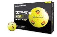 Brand new TaylorMade TMJ24 TP5x pix YLW JPN golf balls (12-pack), 2024 model, yellow.