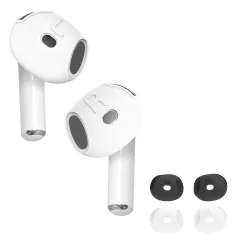 新品 【2024年度 先行発売】YXHH新登場 AirPods 4 用イヤホン カバー シリコーン製 イヤーピース 分離可能 遮音性/フィット感/脱落防止 4個入りブラック+ホワイトのサムネイル