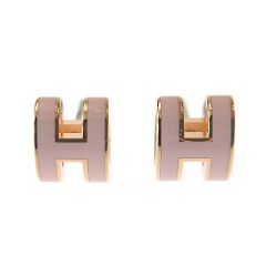 キャッチ片耳】HERMES エルメス ポップH ミニピアス ホワイト×ゴールド 